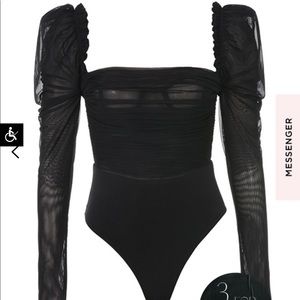 Emme Black Ruched bodysuit from House of CB